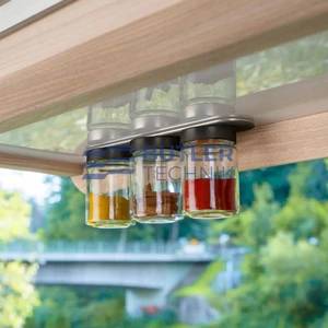 Silwy Magnetic Glass Spice Jars with Metal Strip Black & Classy 192ml 