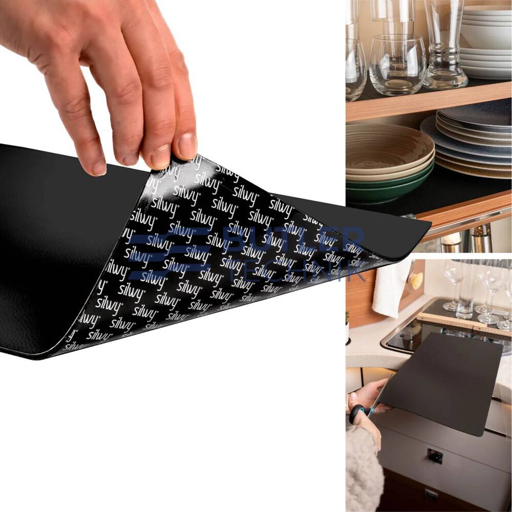 Silwy Magnetic Black Nano Gel Storage Mat for  Magnetic Glasses Mugs Plates 