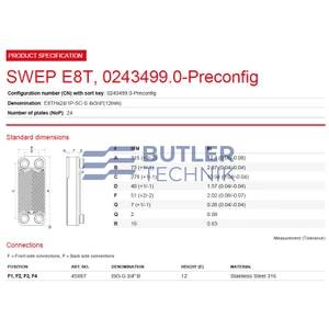 Butler Technik Counter Flow 24 Plate Heat Exchanger for Webasto or Eberspacher Hot Water Systems 