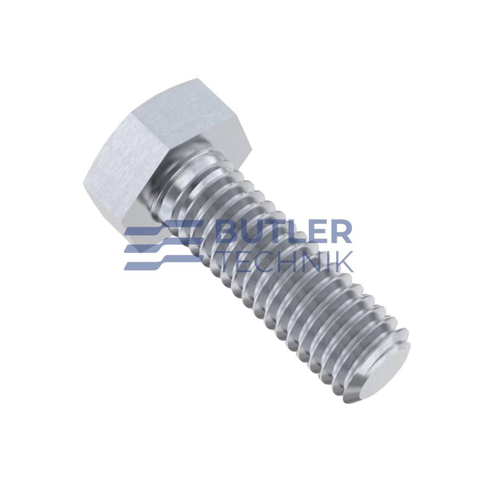 Butler Technik Stainless Steel Bolt M6 x 12mm Full Thread Hexagonal Head 10mm Socket DIN933 A2 