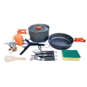Tekson Expedition Heavy Duty Camping Pots & Tableware Set with Burner 