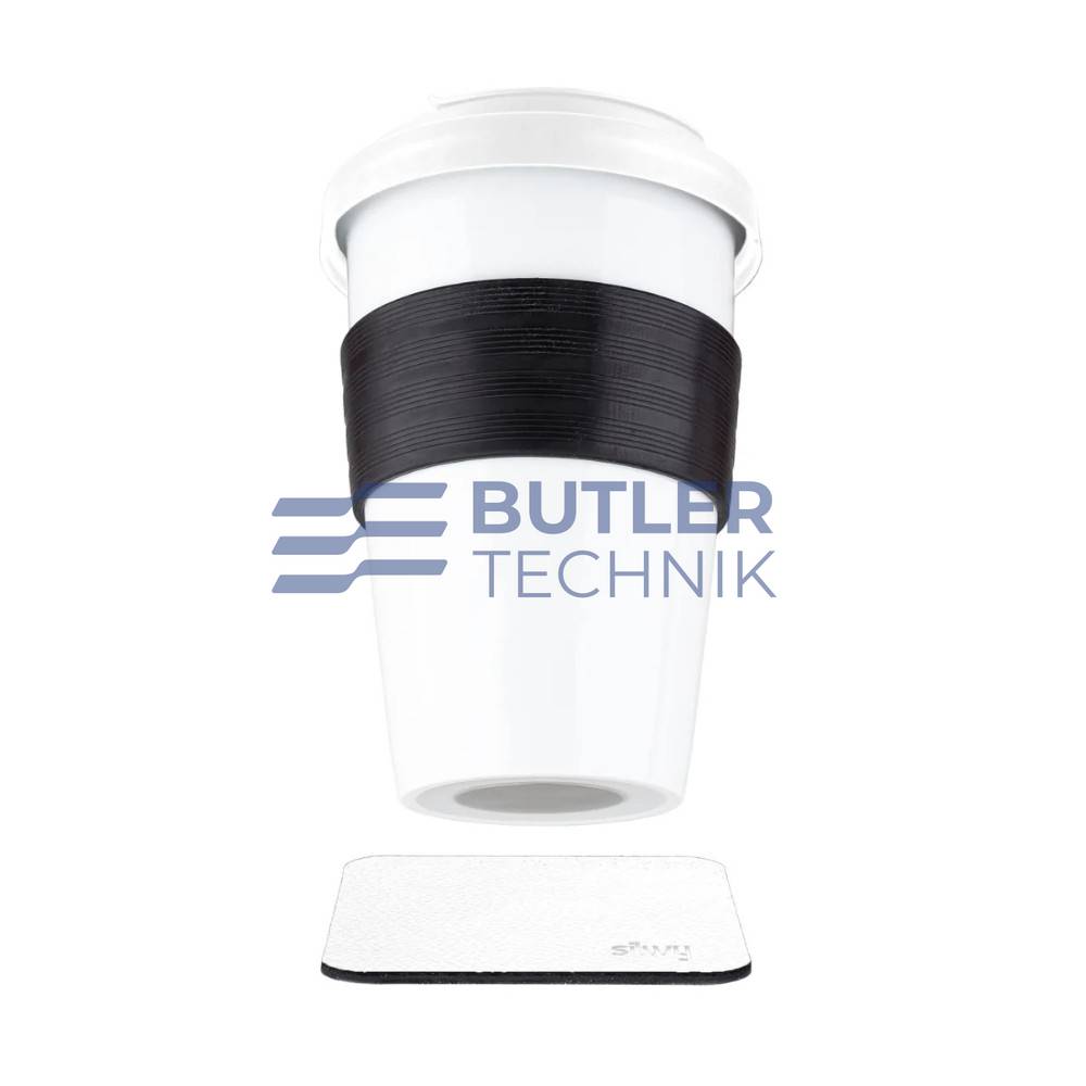 Silwy Magnetic Porcelain TO-GO CUP incl. coaster WHITE 