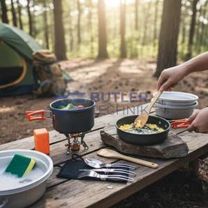 Tekson Expedition Heavy Duty Camping Pots & Tableware Set with Burner 