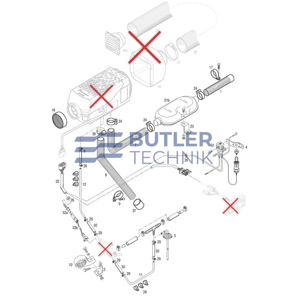 Eberspacher Airtronic XL3 D8L Heater Installation Kit | 253020800000 
