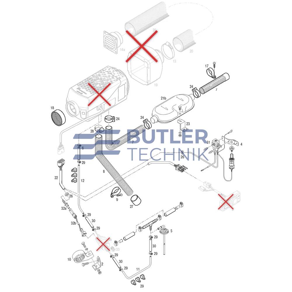 Eberspacher Airtronic XL3 D8L Heater Installation Kit | 253020800000