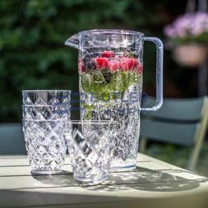 Koziol Crystal Plastic Jug for Boat Camper 1.6L with 4 x 250ml Cups