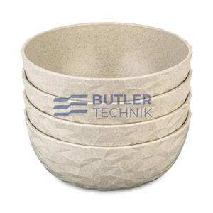 Koziol Plastic Bowl for Boat Camper CLUB BOWL Set of 4 Nature Desert Sand 