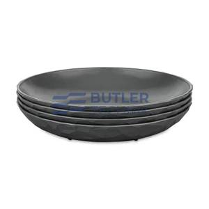 Koziol Plastic Deep Plate for Boat Camper CLUB PLATE 220mm Set of 4 - Natural Ash Grey