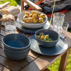 Koziol Plastic Tableware for Boat Camper CLUB SET GÖTEBORG 16-Piece Multi-Coloured