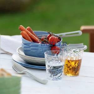 Koziol Plastic Tableware Set for Boat Camper CLUB SET SKAGEN 10-Piece - Nature Flower Llue