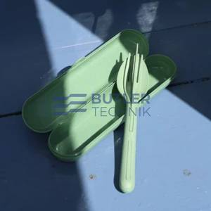 Koziol Plastic Cutlery Set for Boat Camper KLIKK READY Nature Leaf Green 