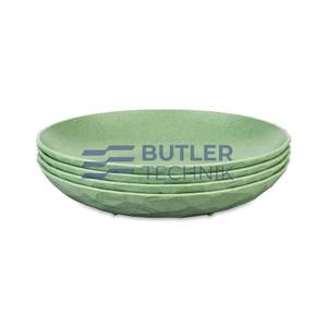 Koziol CLUB PLATE Plastic Deep Plate Set of 4 – 220mm – Nature Leaf Green 