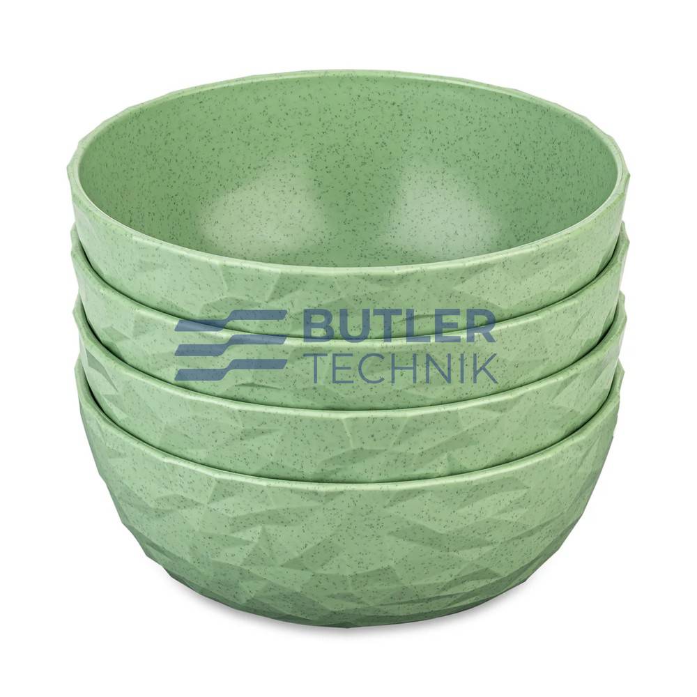Koziol Plastic Bowl for Boat Camper CLUB BOWL Set of 4 700ml – Nature Leaf Green 