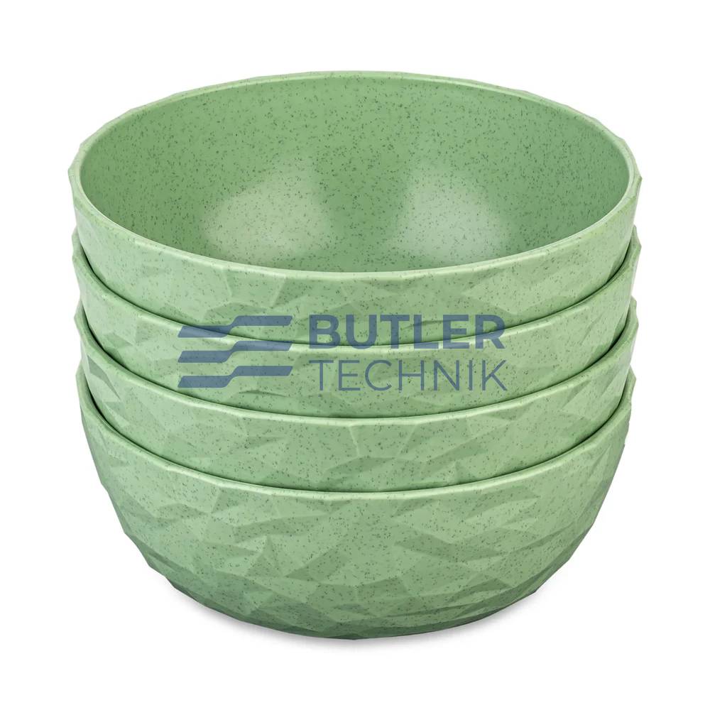 Koziol Plastic Bowl for Boat Camper CLUB BOWL Set of 4 700ml – Nature Leaf Green 