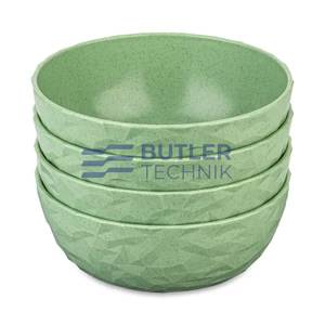 Koziol Plastic Bowl for Boat Camper CLUB BOWL Set of 4 700ml – Nature Leaf Green 