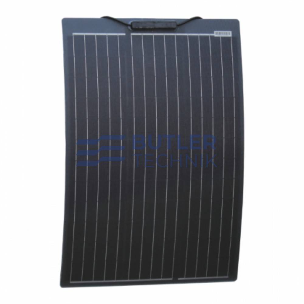 Photonic Universe 60W black semi-flexible fibreglass solar panel with durable ETFE coating 