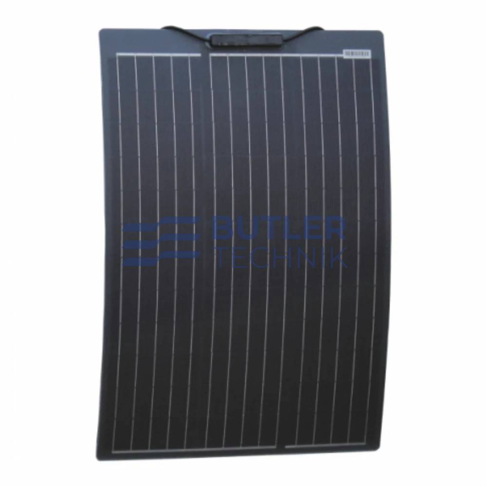 Photonic Universe 60W black semi-flexible fibreglass solar panel with durable ETFE coating 