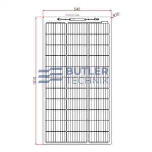 Photonic Universe 100W black semi-flexible fibreglass solar panel with durable ETFE coating 